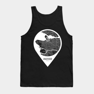 Vancouver, Canada City Map - Travel Pin Tank Top